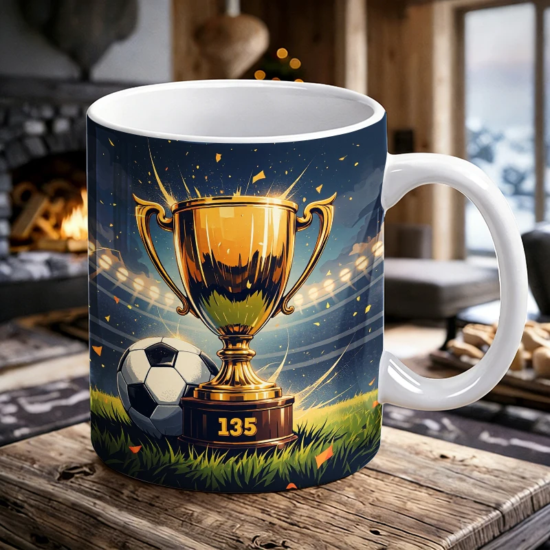 

Celebrate Victory Soccer Trophies & Balls Mug Coffee Cup Ceramic Cup with a bottle opener function of 2026 Major Football Event