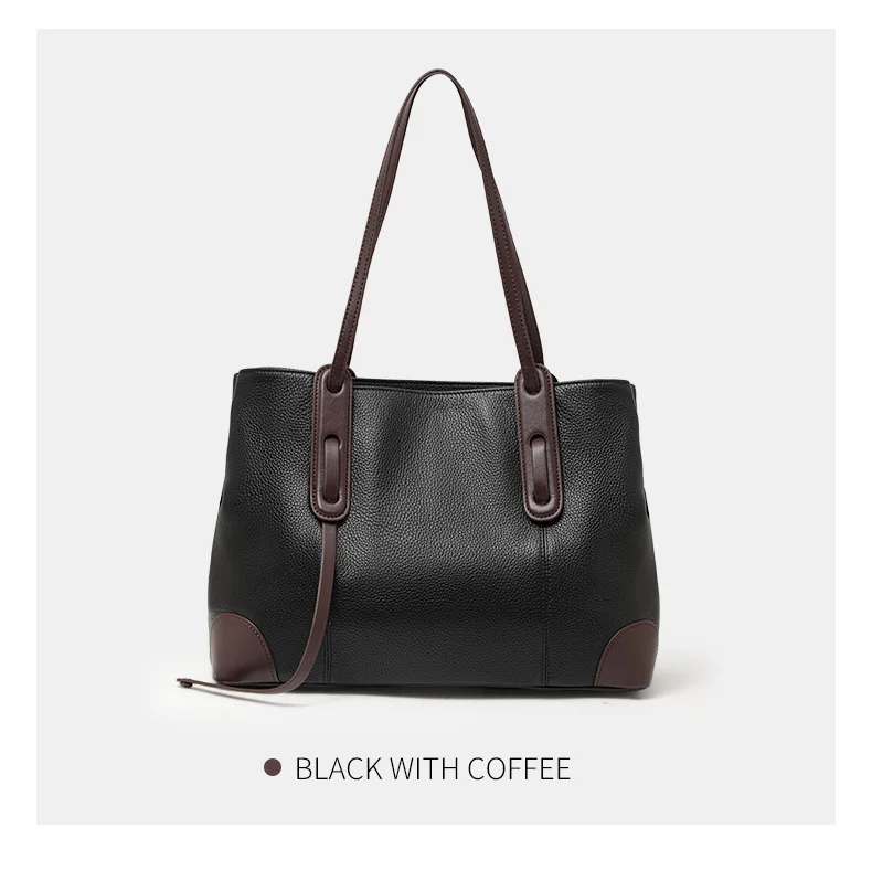 Echte Leder-Damenhandtasche, Große Kapazität Shopper-Tasche, Neue 2026 Mode-Schultertasche für Frauen, Rindsleder-Shopper, Große Tasche – Detail 7