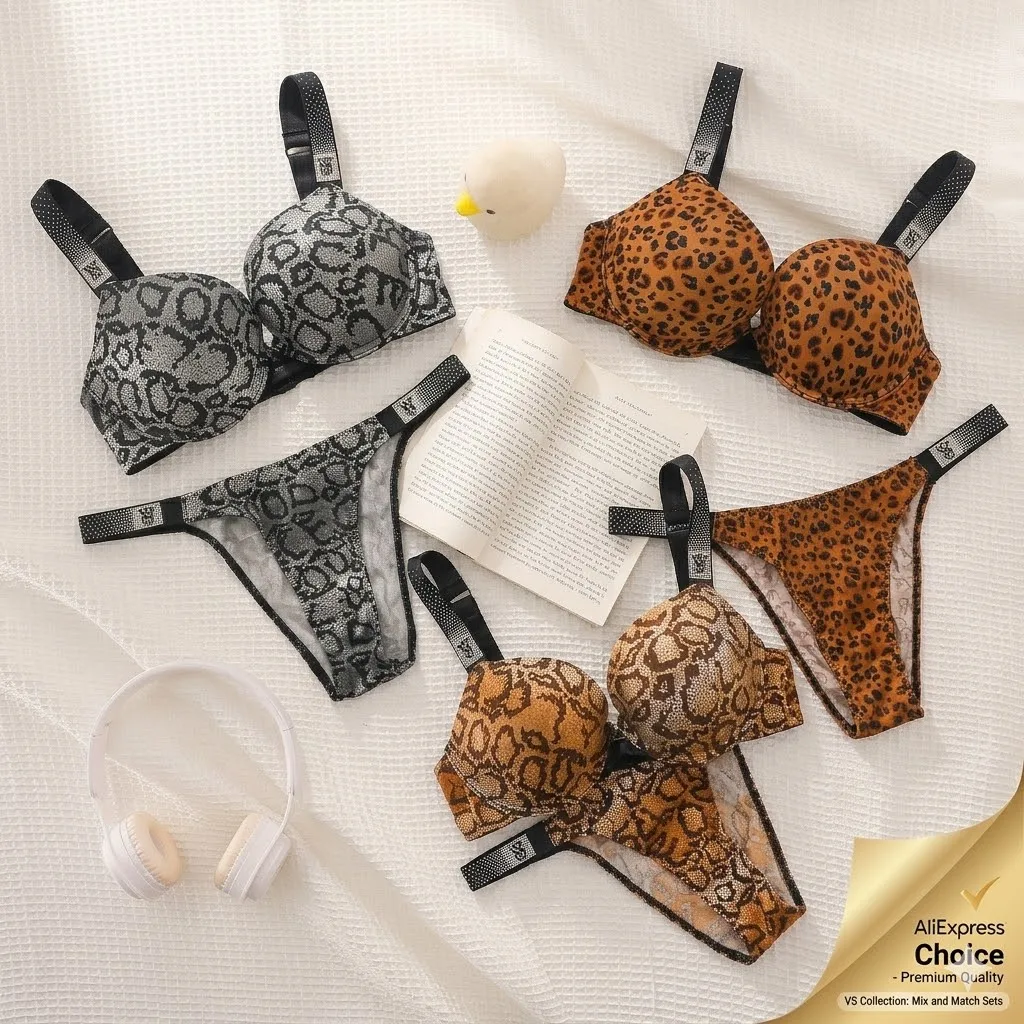 

Новый модный комплект женского нижнего белья Victoria's Secret: сексуальное кружевное белье с косточками, пуш-ап бюстгальтер и трусики больших размеров