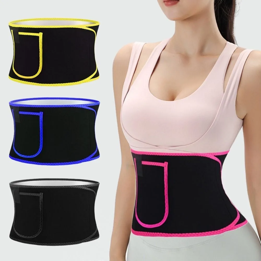 

New Slimming Sweat Belt Adjustable Fat Burning Waist Tummy Trimmer Elastic Belly Sweat Girdle Belt Women