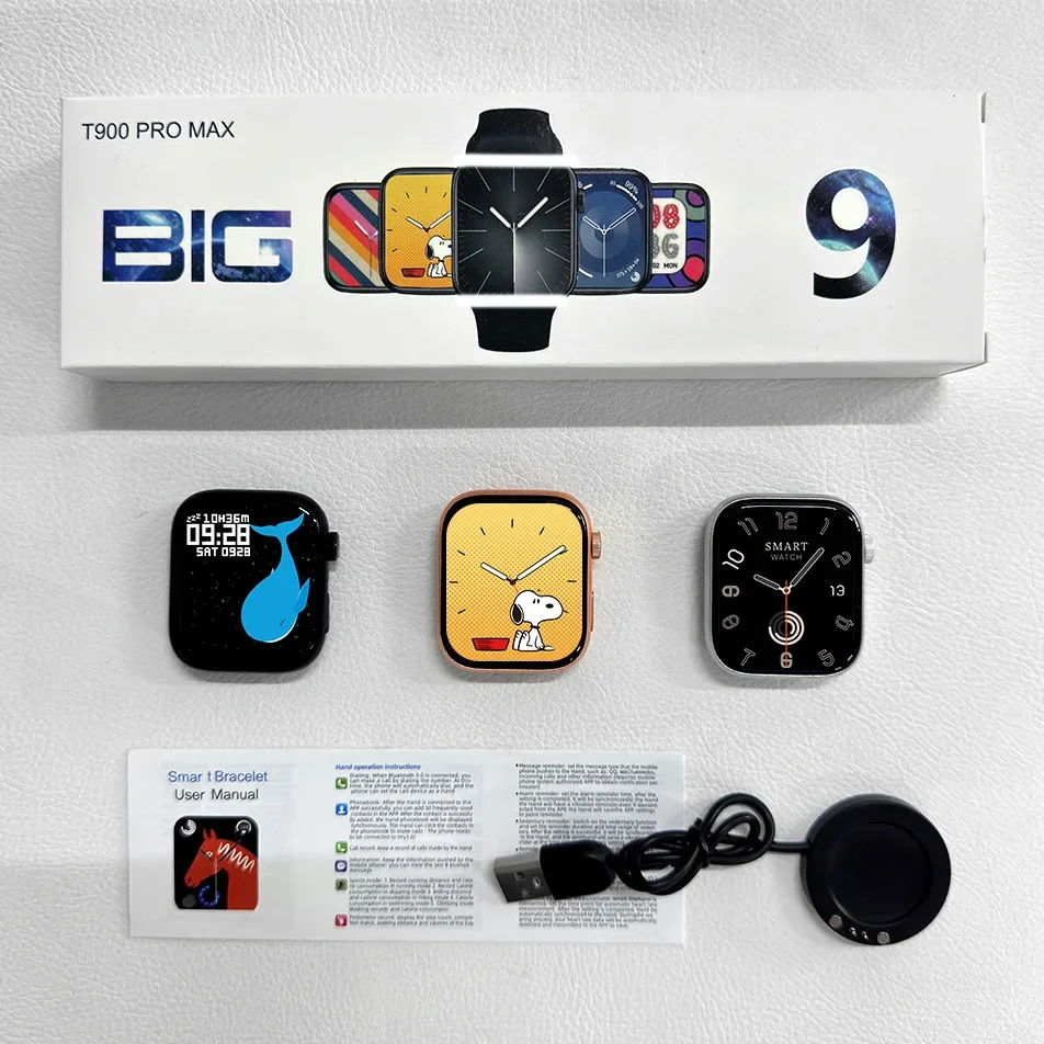 T900 Pro Max L Seri Jam Tangan Pintar Jam Tangan Layar Besar 9 Panggilan Olahraga Berputar S9s8 Gelang Bluetooth Olahraga