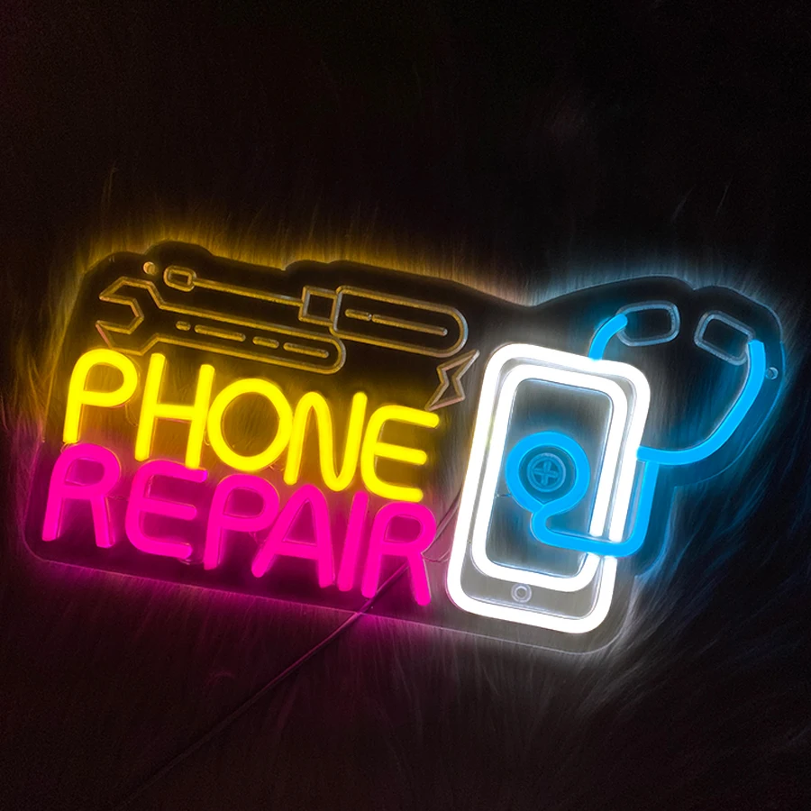 Phone Repair Neon Sign For Wall Decor, Led Neon Light Up Signs For Phone Store Decor,Man Cave,Electronic Repair Shop,USB Powered - view 5