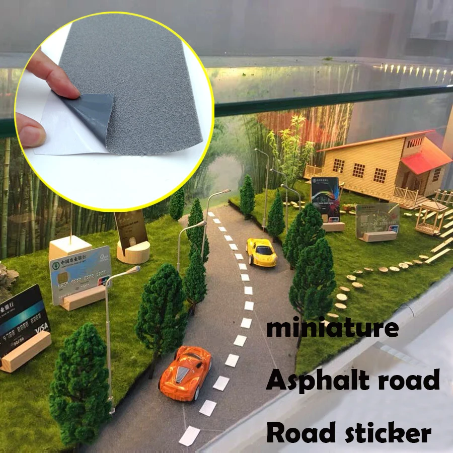 

5cm 10cm Model Railway Road Tape Asphalt Road Adhesive Sticker DIY Diorama Accessories PJ13