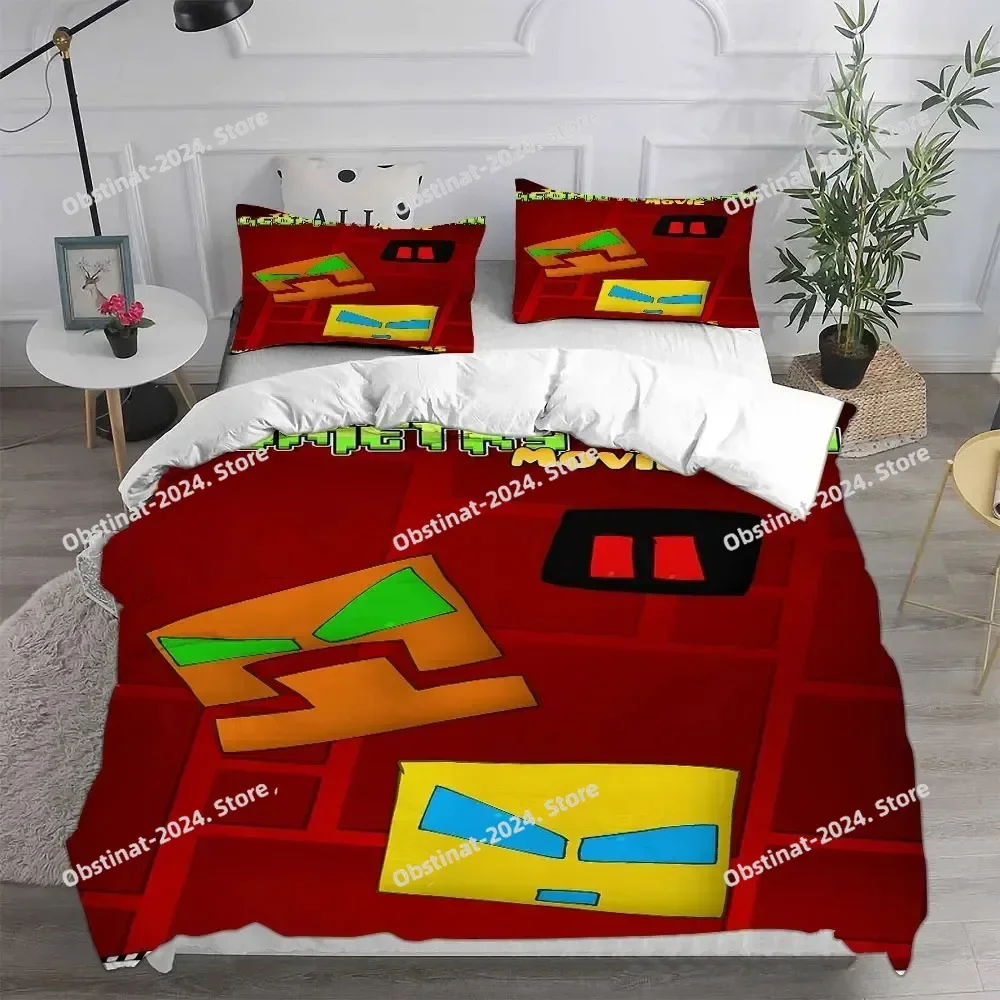 

3D Geometry Dash Bedding Set Duvet Cover Full Queen King Size Pillowcase Bed Printed Bed Set Aldult Kid Bedroom Single Twin