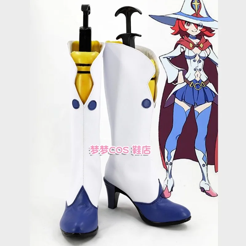 

Little Witch Academia Ursula Callistis Shiny Chariot Cosplay Costume Shoes Handmade Faux Leather Boots