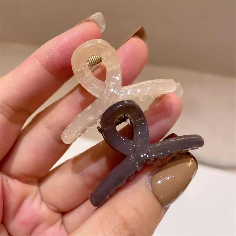 Simple And Sweet Cross-Grip Half-Tied Small Jelly-Colored Hair Clip For Broken Hair image 2