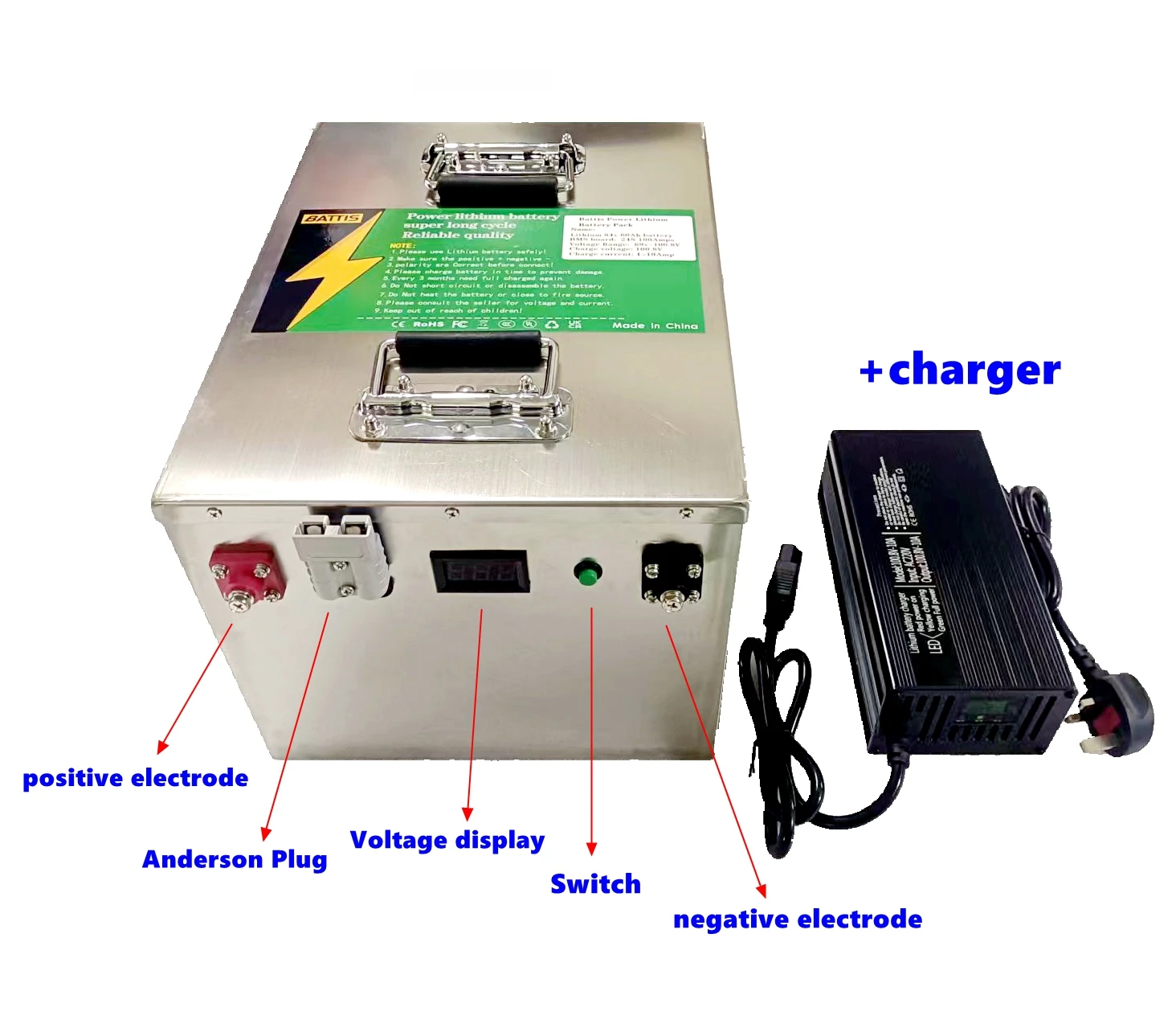 72V 50Ah 80ah 100ah 150ah 200Ah LiFePO4 battery, efficient adaptation for both power and energy storage scenarios+Bluetooth App