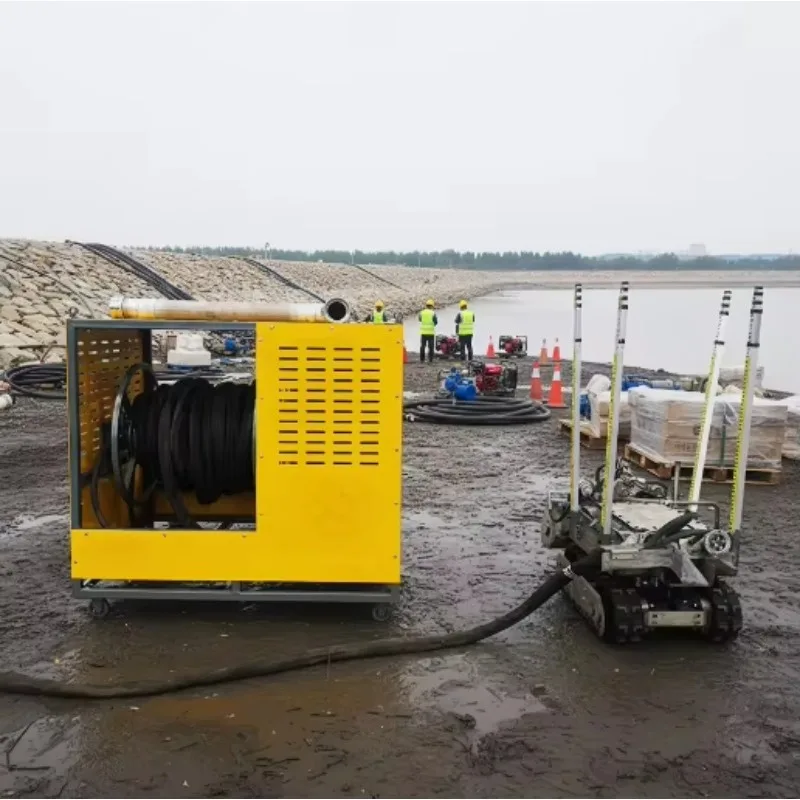 Remote Control Urban Drainage Pipe Cleaning Robot Submersible Dredging Crawler For Municipal Manhole Maintenance