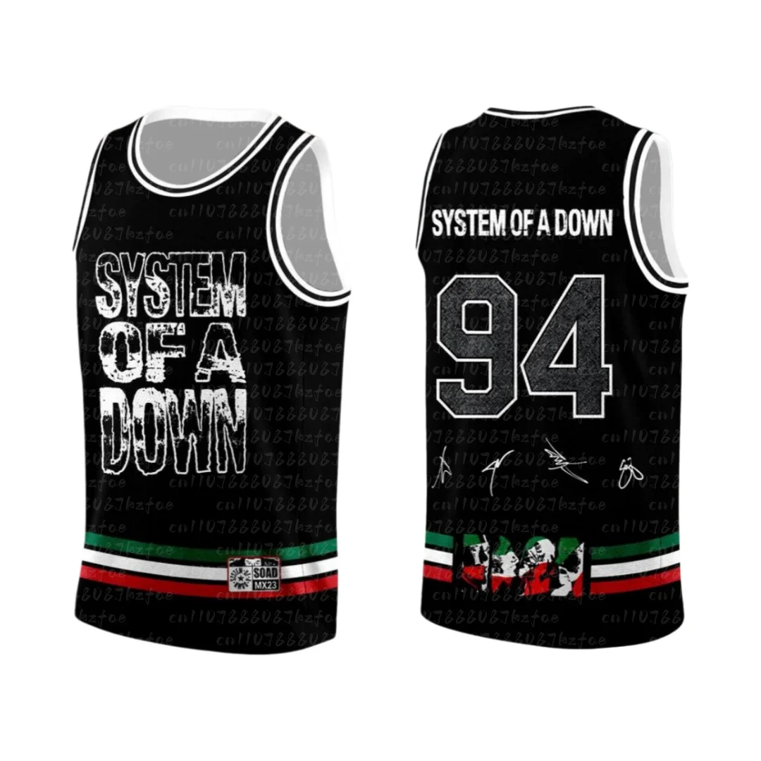System of A Down SOAD Rock Band Basketball-Trikot, ärmelloses Tank-Top, Heavy-Metal-Musik, Streetwear, Weste, Sportbekleidung, FamilyMatching – Detail 5