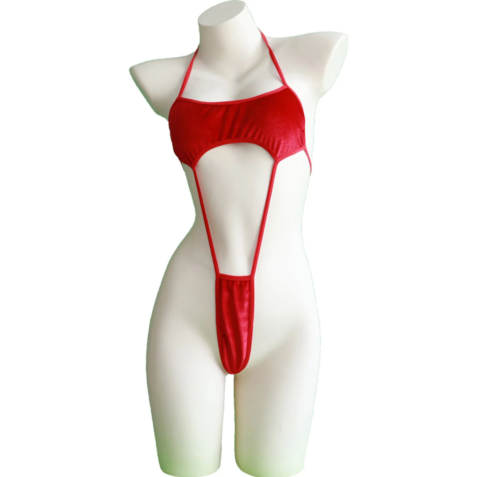 

Женский соблазнительный комплект нижнего белья с Т-образной спинкой, боди на шнуровке с лямкой на шее для нижнего белья, соблазнительная ночная рубашка для парных свиданий