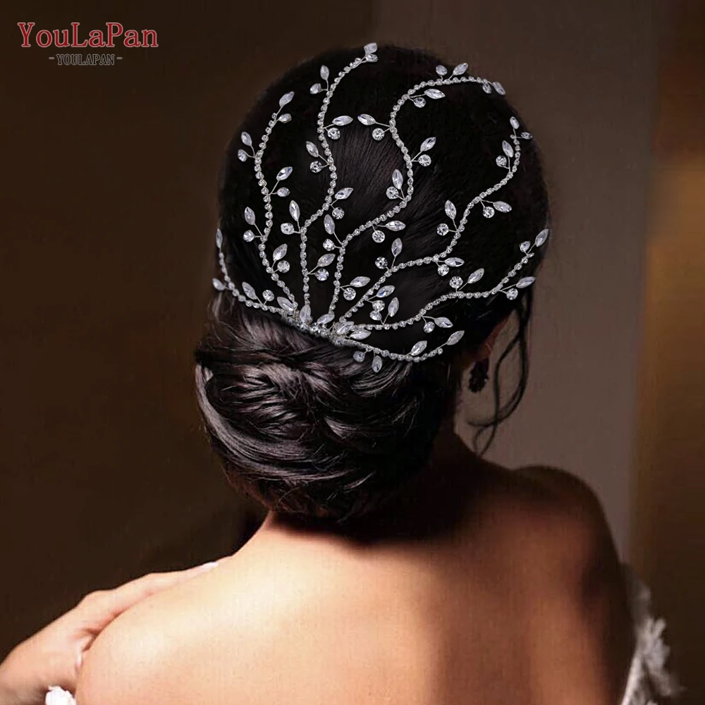 YouLaPan HP481 Fashion Bridal Tiara Rhinestone Wedding Head Piece Bride Side Comb Wedding Hair Accessories Women Girl Headwear