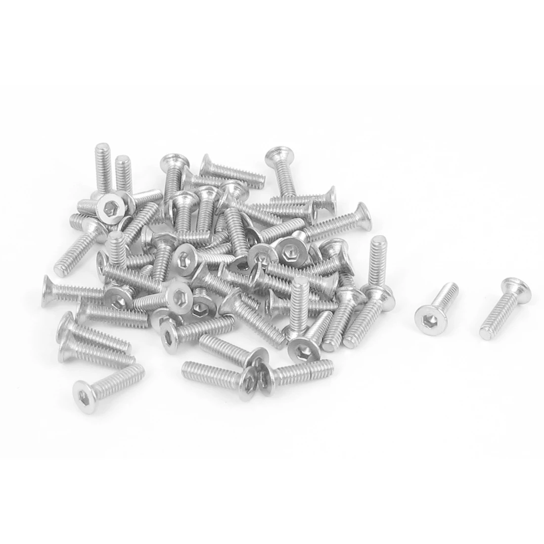 20/50Pcs Metric 304 Stainless Steel Hex Socket Head Countersunk Flat Head Machine Screw Bolts M2 M3 M4 M6 4mm-30mm Length Silver