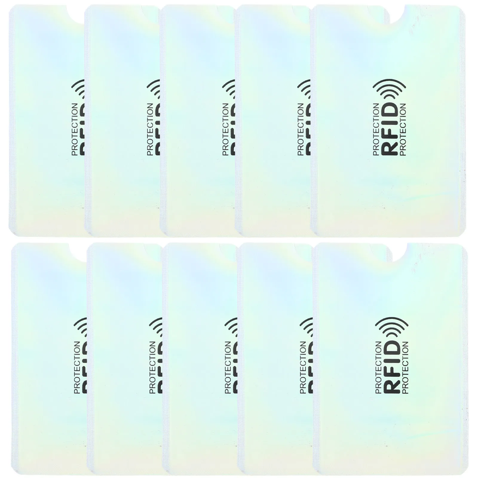 

10Pcs Rfid Blocking Id Card Sleeves Aluminum Foil Pet Pe Material Slim Lightweight Card Holders for Travel Business Credit Bank