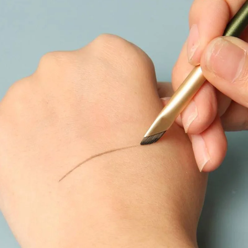 Upgrade Professionelle Make-Up-Tools Eyeliner Augenbrauen Pinsel Schräg Flache Sichel Klinge Eyeliner Pinsel Wolle Faser Augenbraue Kontur