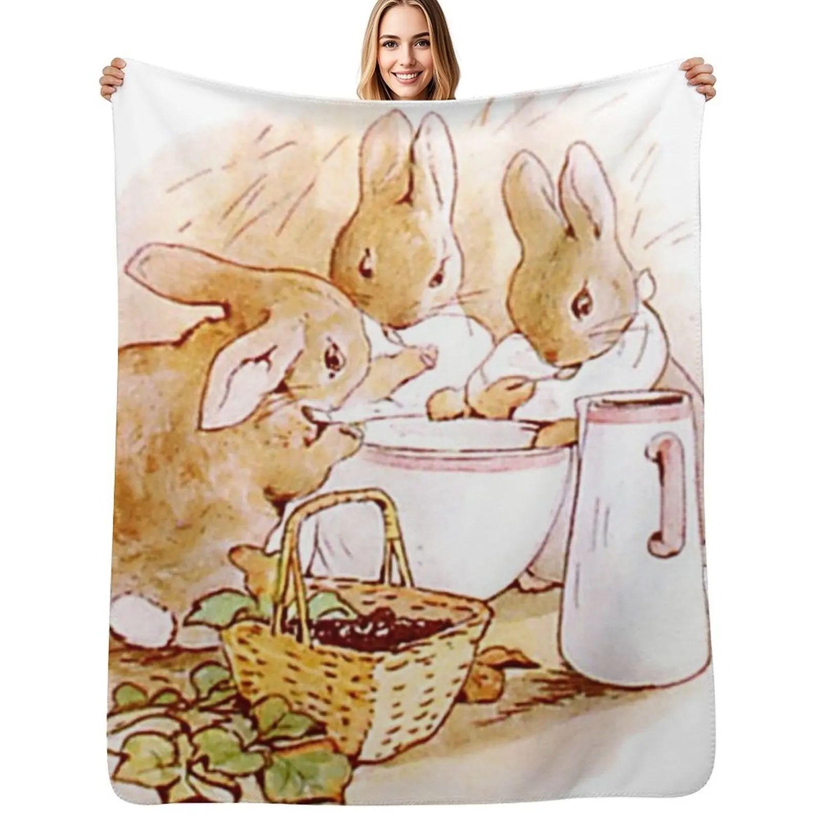 Flopsy, Mopsy and Cottontail Throw Blanket Designers Sofa Throw Thin Fashion Sofas Luxury Brand Thins Blankets