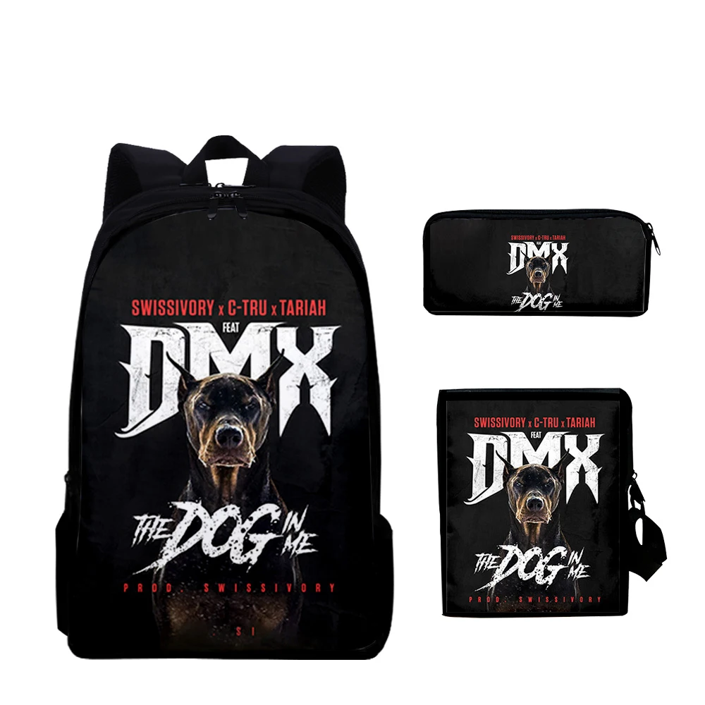 Novidade Earl Simmons DMX 3D Print Mochila, Pupil Escola Bolsas, Inclinado Bolsa de Ombro, Lápis Caso, Mochila Laptop, Harajuku, 3pcs por conjunto