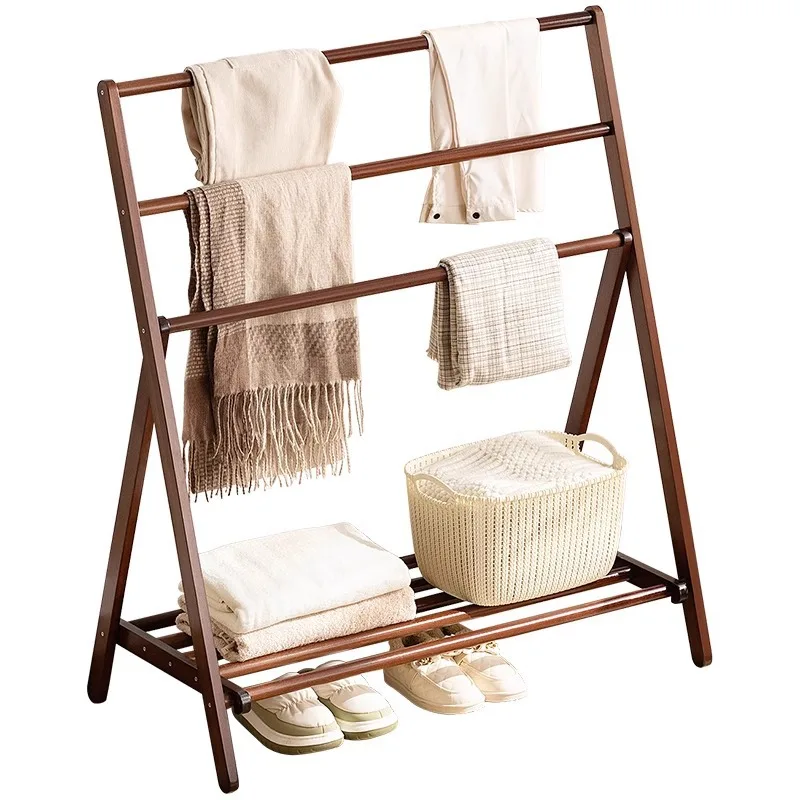 

Solid wood coat rack Simple floor hanger Multifunctional home customizable bedroom Vertical simple shelf