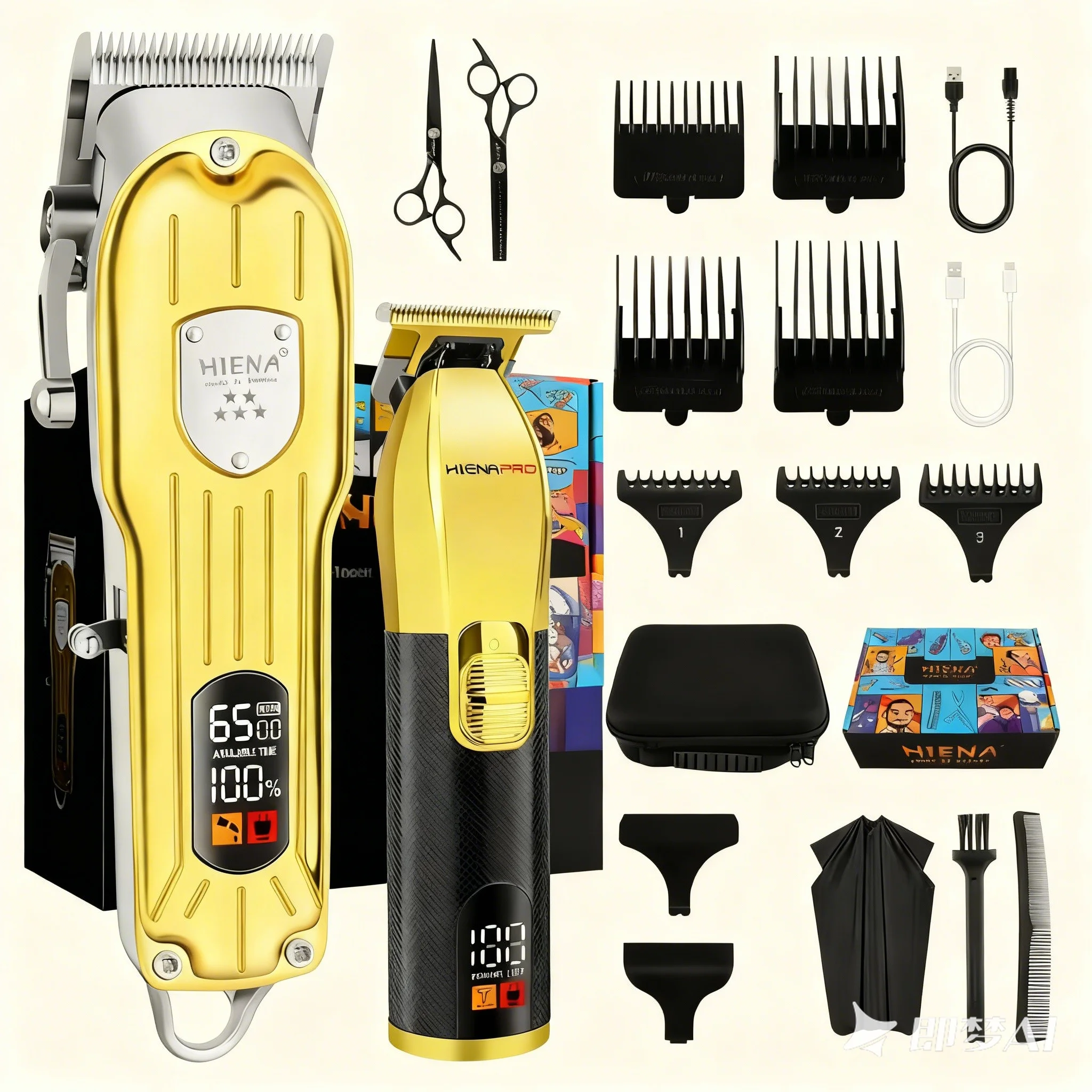 

Машинка для стрижки волос, набор машинок для стрижки волос для мужчин, профессиональные электрические машинки для стрижки салона, цифровой дисплей, перезаряжаемый через USB, подарок на Новый год