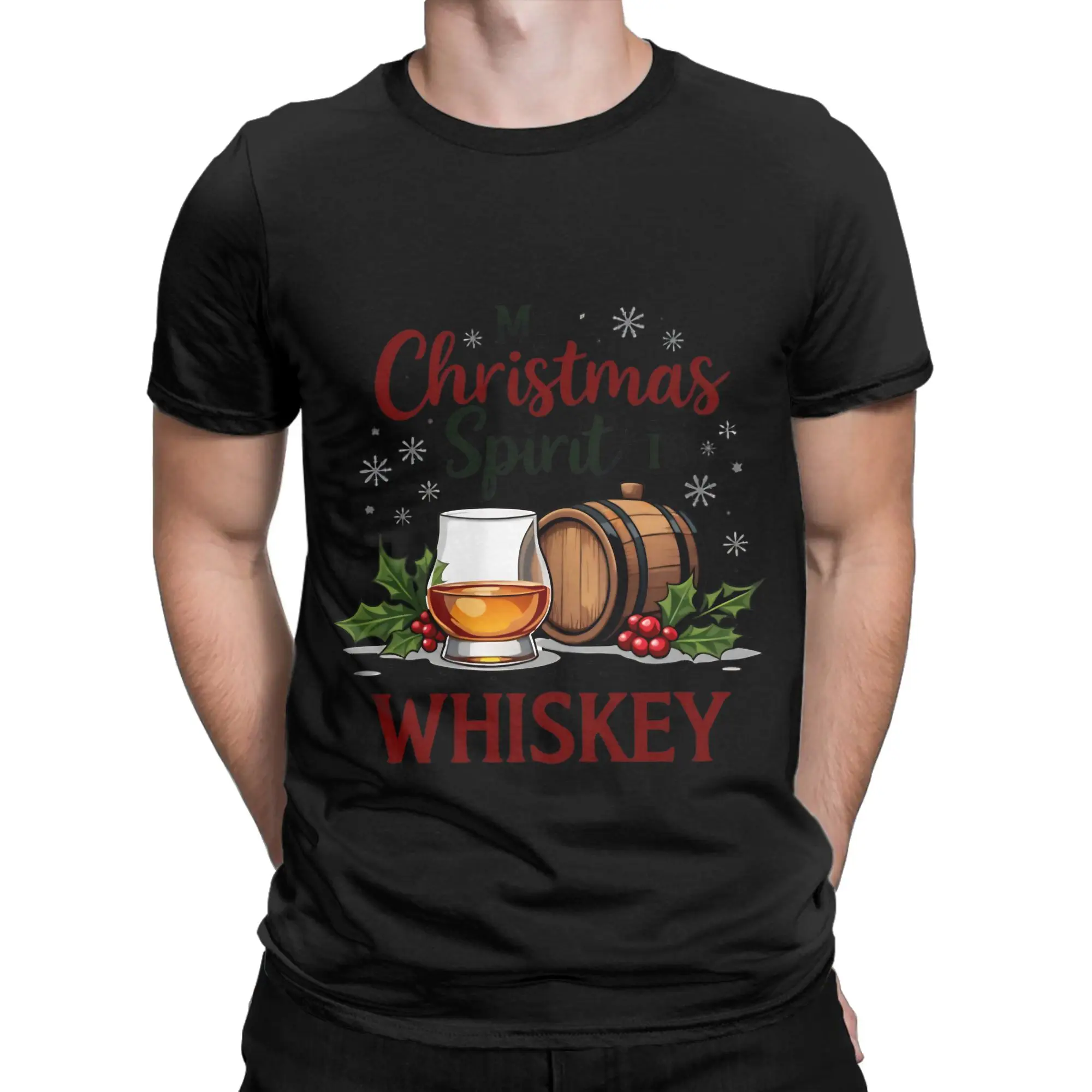 My Christmas Spirit Is Classic Shirt Funny Graphic 100% Cotton T-Shirt Merry Christmas Tees Tops For Men