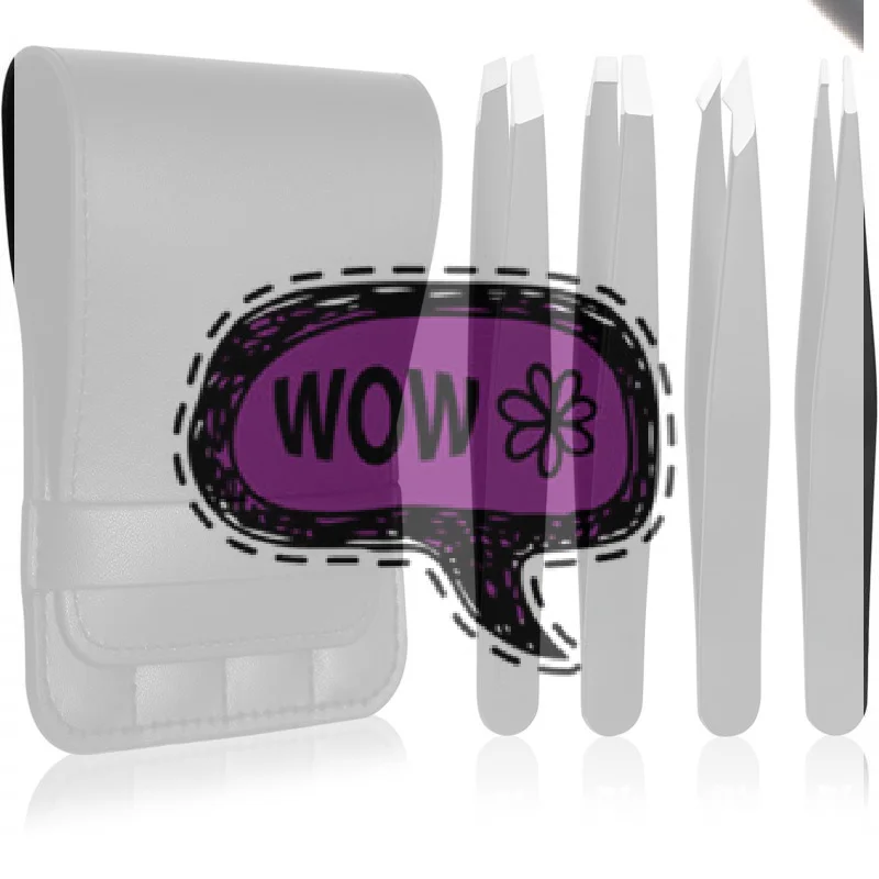 Tweezers Set 4 Pieces Professional Makeup Tool Stainless Steel Suitable For Eyebrows Excellent Precision For Facial