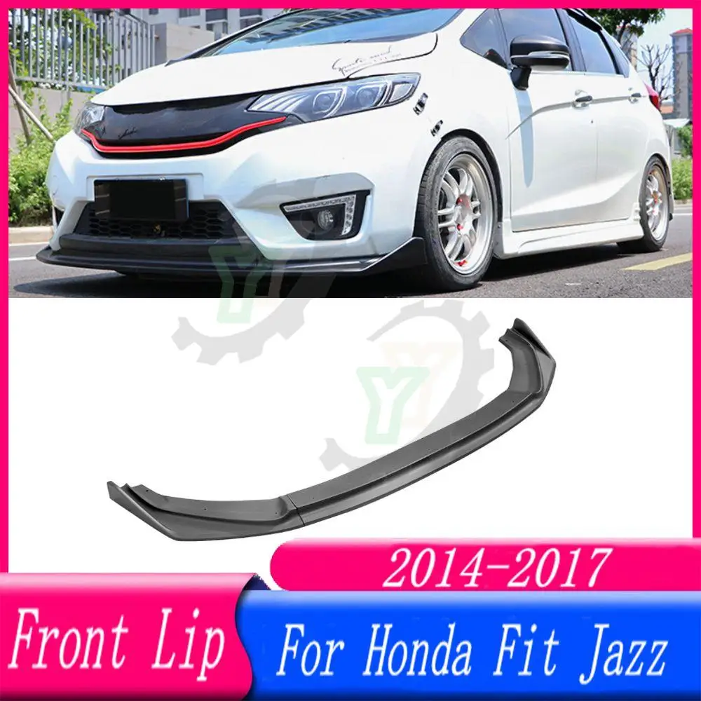 

3PCS Car Front Bumper Lip Spoiler Splitter Diffuser Detachable Body Kit Cover Guard For Honda Fit Jazz 2014-2017 2018-2020