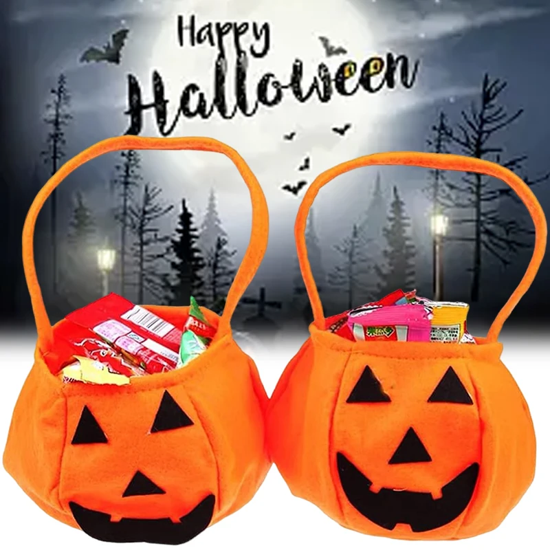 

Halloween Fashion Three-dimensional Portable Pumpkin Goodie Bag Pack Gifts Kids Top-Handle Bags Party Performance Property