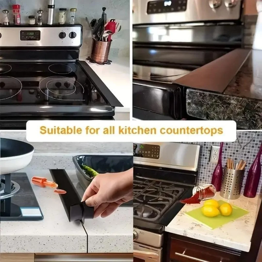 2 Pieces Silicone Gap Sealing Strips for Fall, Easy to Clean and Oil Resistant, Waterproof and Heat Resistant Kitchen Sealing for Home Maintenance