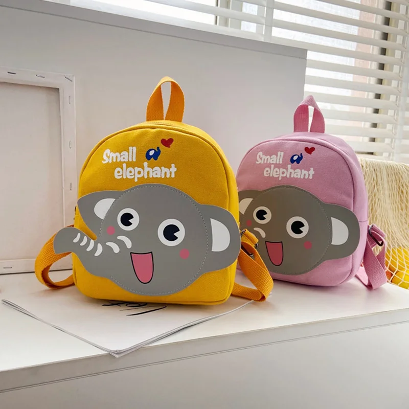 

Cartoon Children School Backpack Cute Elephant Kindergarten Small Bag for Girls Boys Canvas Backpacks Korean Kids Bags 2-7Y