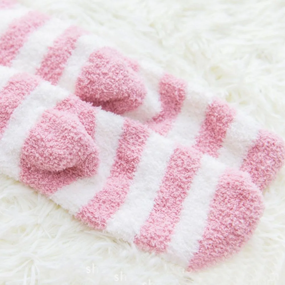 Girl Printed Modeling Lovely Animal Knee Japanese Kawaii Winter Warm Socks Striped Long Thigh High