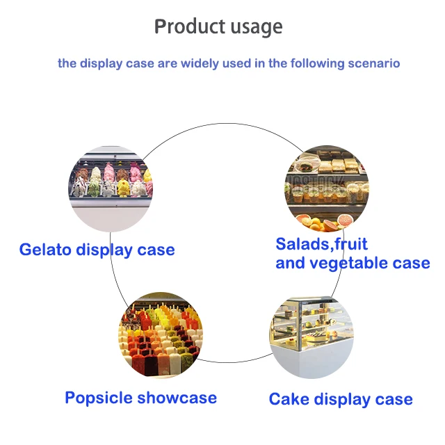 220V/50HZ, -18°C~-22°C Refrigeration Small and Medium-sized Deluxe Countertop Mini Ice Cream Display Cabinet Machine