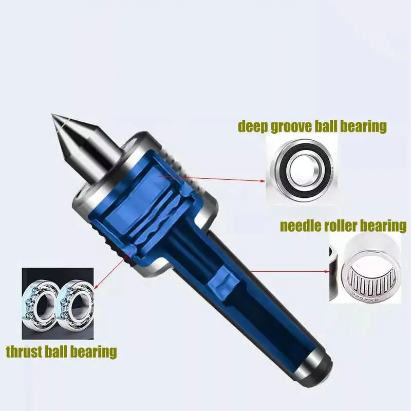 

Revolving Lathe Center Double Cone Rotary Movable Thimble Top MT2 MT3 MT4 MT5 MT6 Morse Taper Turning Tool CNC Live Centre Tip