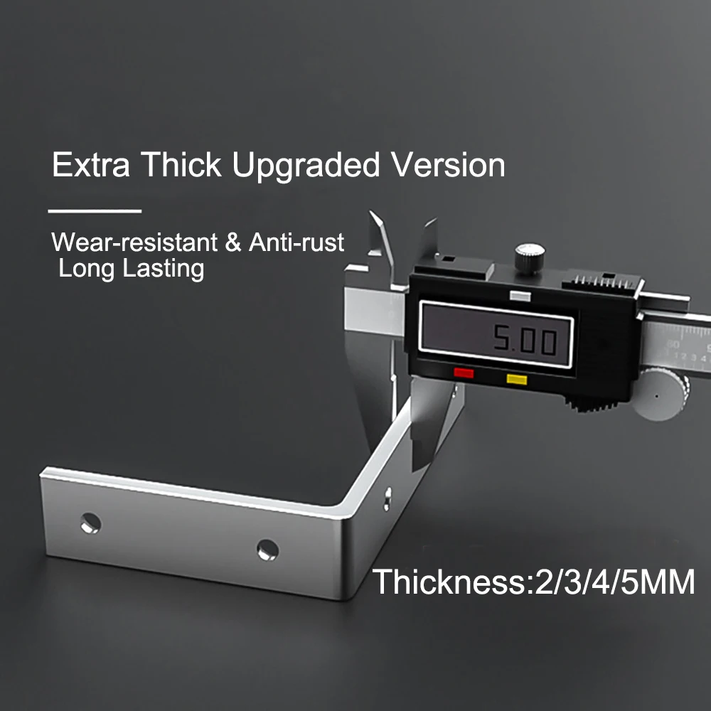 1PCS Stainless Steel Corner Brackets 90 Degree Universal for Cabinets Drawers Windows Wood Furniture Bedframe L-shaped