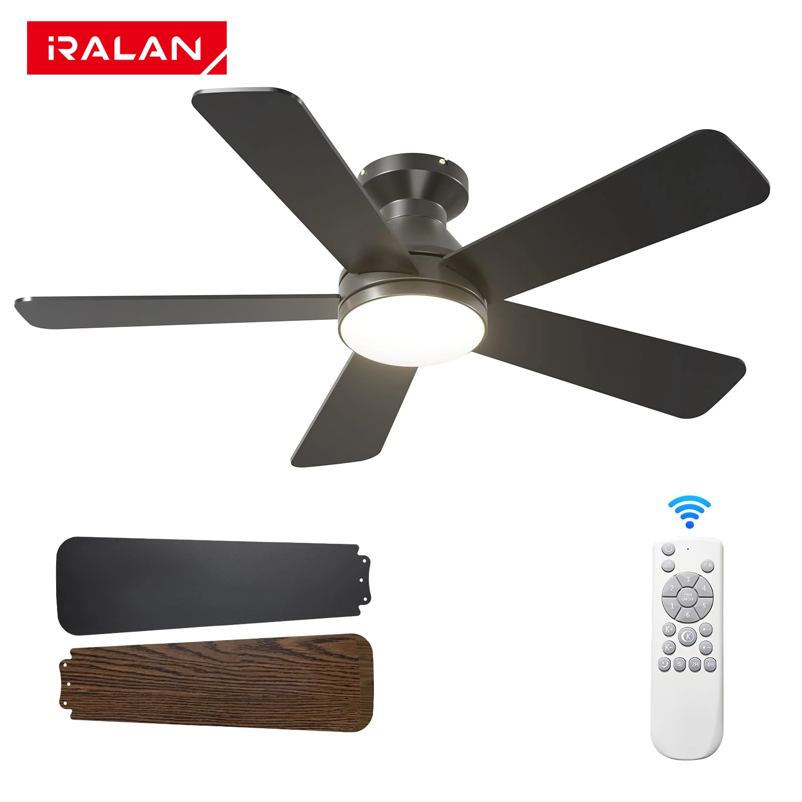 42/52 Inch Large LED Fan Light  Energy Saving Noiseless Easy Install Office Living Room Industrial Style Lighting Fixtures