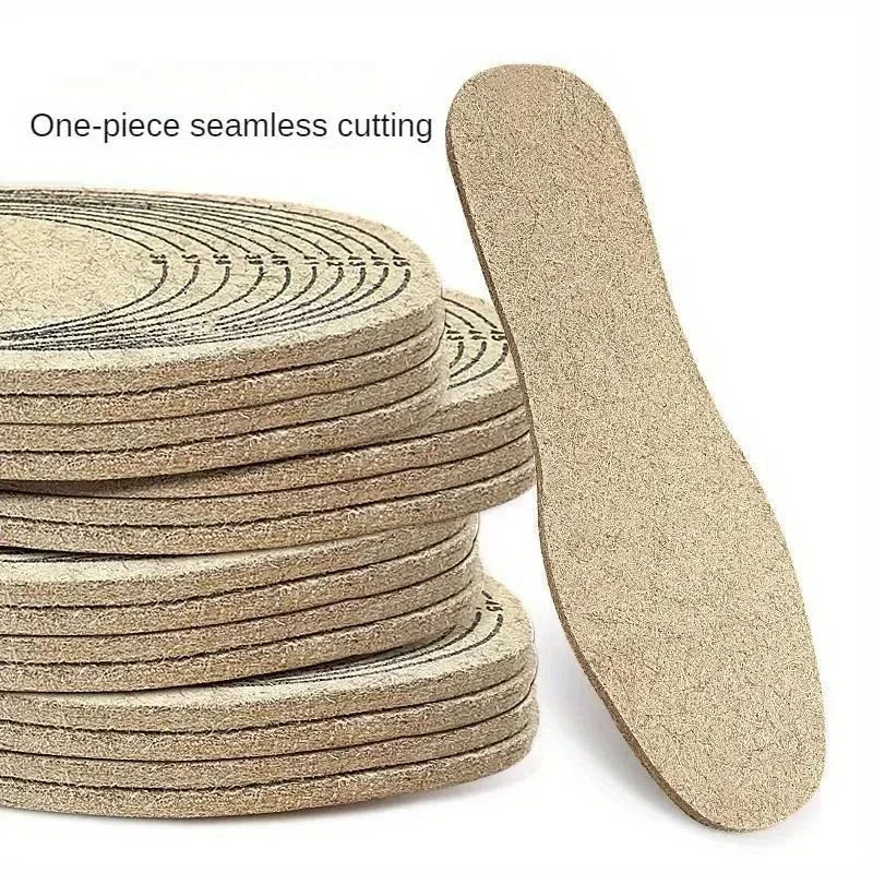 Wool Felt Insoles For Shoes Men Women Warm Shock-absorbing Insoles Shoes Pad Inlegzolen Heren Plantillas Adhesivas Para Zapatos image 5