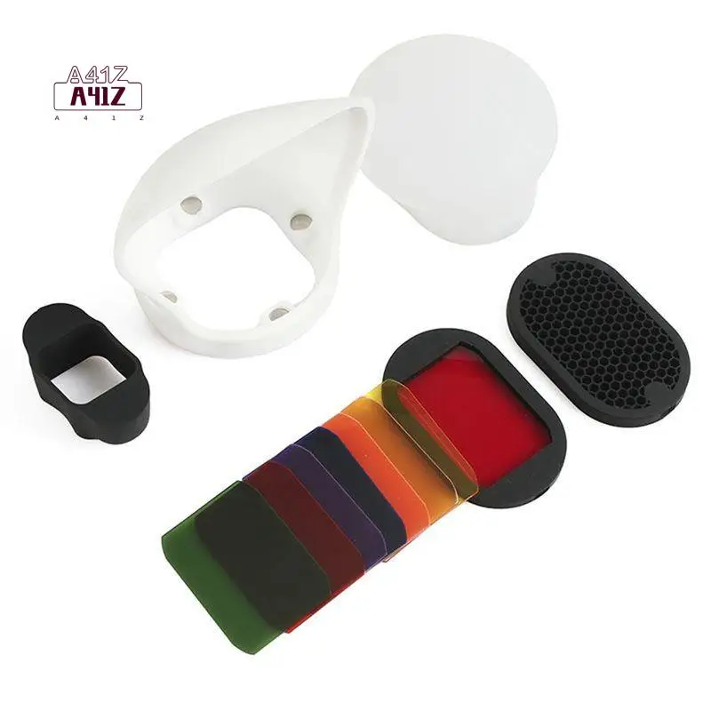 A41Z-Flash Diffuser Kit Softbox Reflector Honeycomb Grid Color Gels Magnetic Soft Light Ball For Speedlight Fit For Magmod