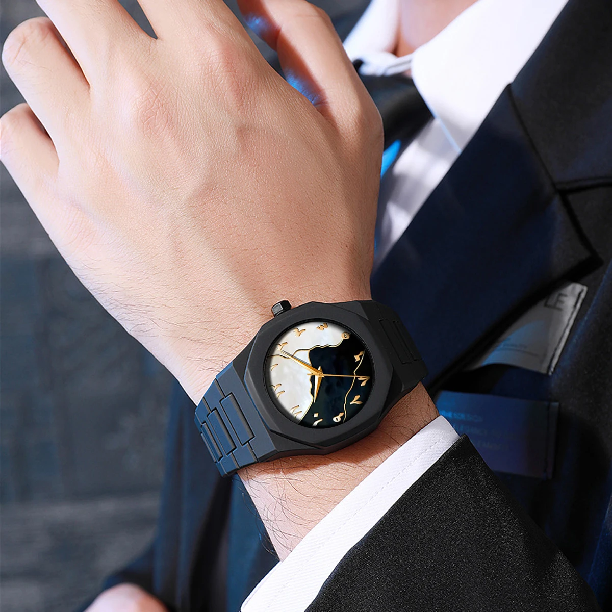 2025 جديد ساعة رجالية أصلية ساعة سيليكون سوداء حركة كوارتز 40 مللي متر مقاوم للماء ساعة رياضية VA VA VOOM ماركة الرجال ساعة رسمية