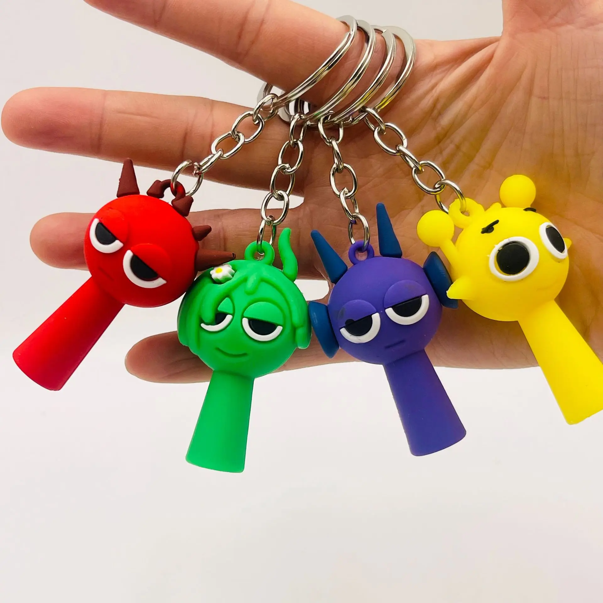 

Sprunki Keychain Cartoon Doll Keyring For Men Women Fans Gifts Sprunki Oren Raddy Gray Brud Vineria Doll Keyring