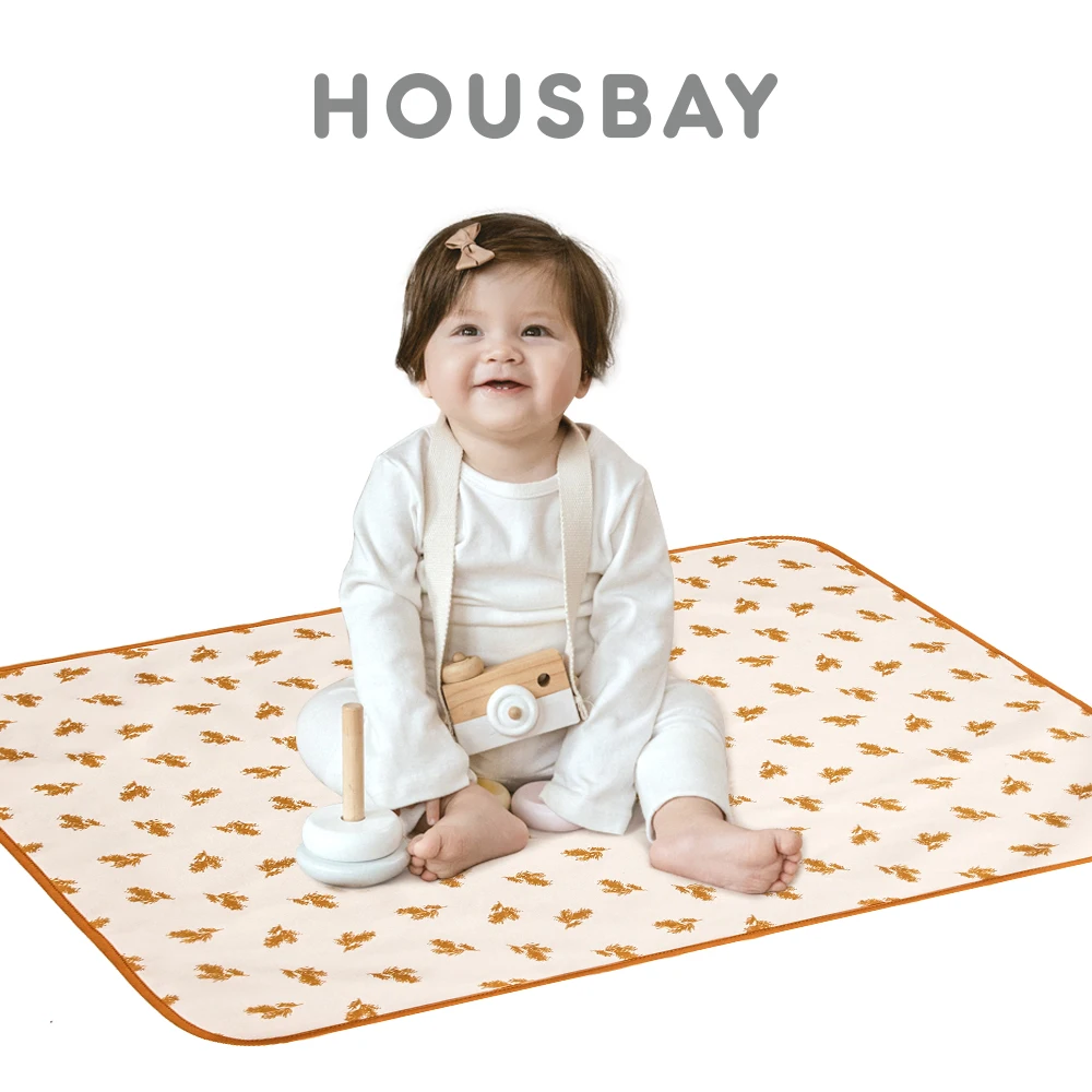 Baby Changing Mat 70*90Cm Waterproof Absorbent Diaper Changing Pad Crib Nappy Pad Portable Foldable Children\'S Mat For Travel