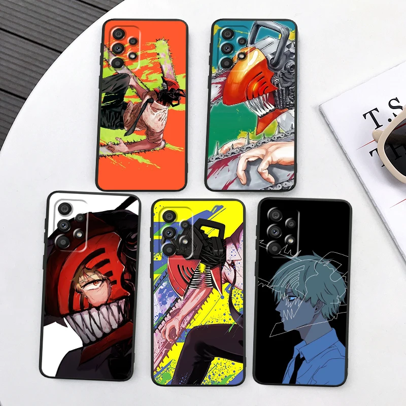 

Anime C-Chainsaw M-Mans For Samsung A53 A52 A33 A32 A51 A71 A21S A13 A73 A55 A22 A23 A35 A72 A54 A12 5G Black Soft Phone Case