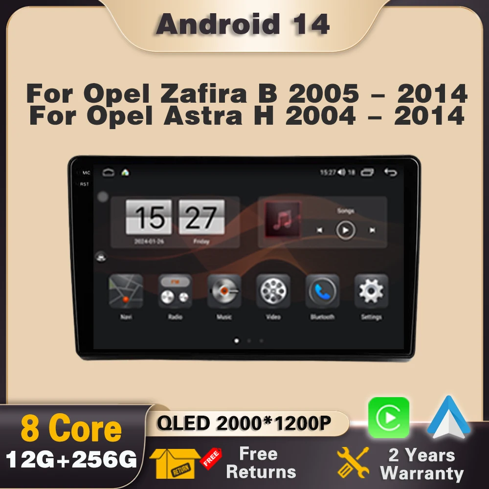 

Android 14 Carplay Car Radio For Opel Zafira B 2005 -2014 Astra H 2004-2014 Multimedia Player 4G Navigation GPS WIFI no 2din DVD