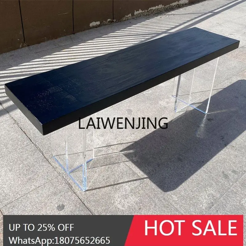 acrylic dining table bench all solid wood small apartment meal log shoe change large bench