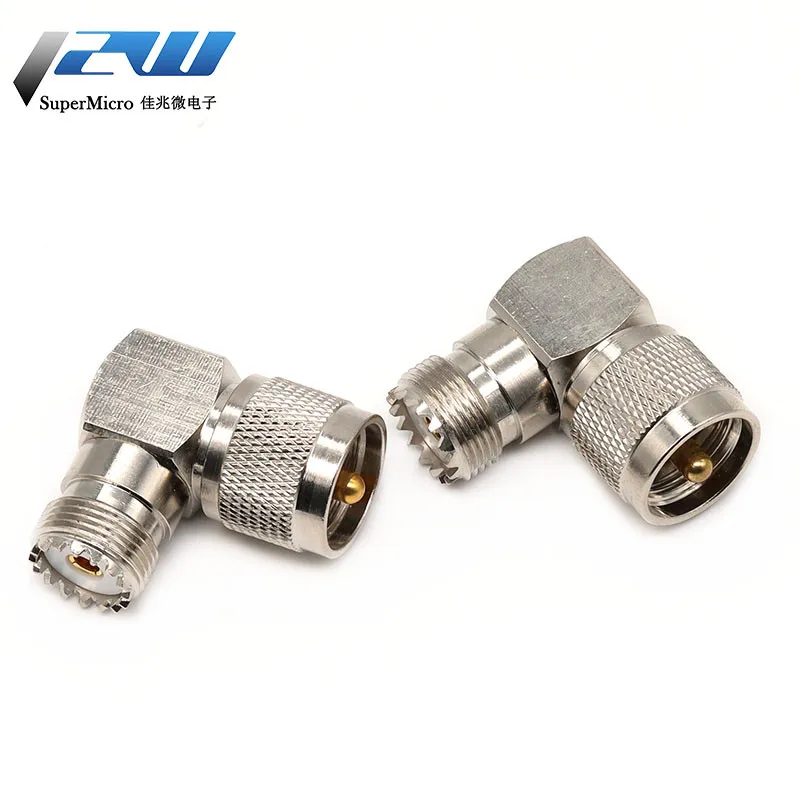 1Pcs PL259 To SO239 UHF Male Female Connector SL16 PL-259 90 Degree Right Angle UHF Male To UHF Female Coax Free Shipping Brass