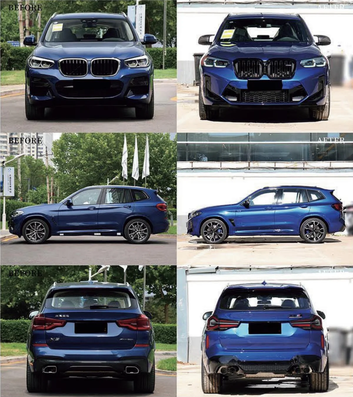 For the 2018-2021 BMWs X3G01 upgrade to  2022 X3M body kit