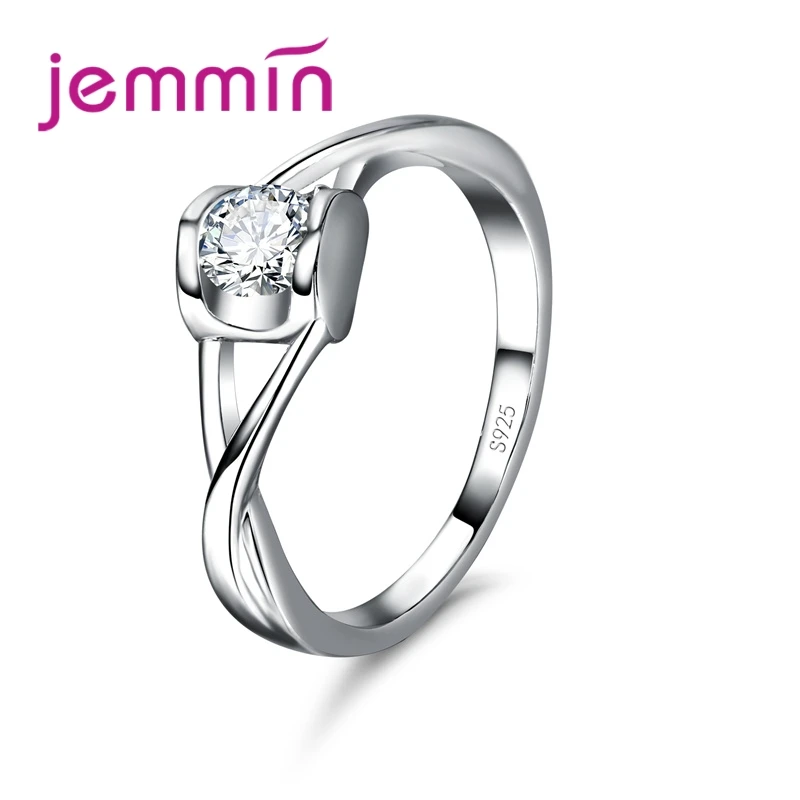 925 Sterling Silver Ring Heart Charms Austrian Crystal Bague Cubic Zircon Eternity Promise Jewelry for Woman Girlfriend
