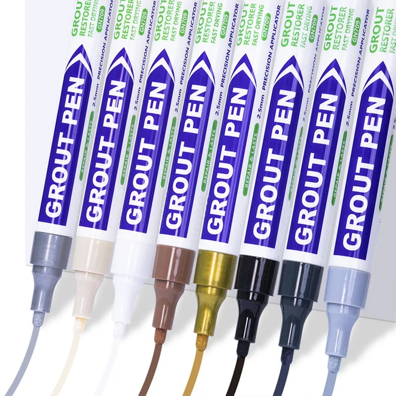10pcs Marker Tile Grout Pen for Tile Gaps, White,black,grey Golden,beige,mocha,dark Grey Silvery Ceramic Seam for Floor Bathroom