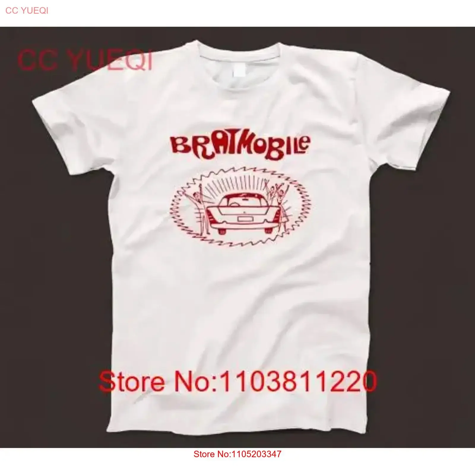 تي شيرت براتموبيل 083 ريترو أبيض عتيق جرافيك مغسول غير رسمي أنيق متعدد الاستخدامات ممتد قليلاً أوم قابل للتنفس #1