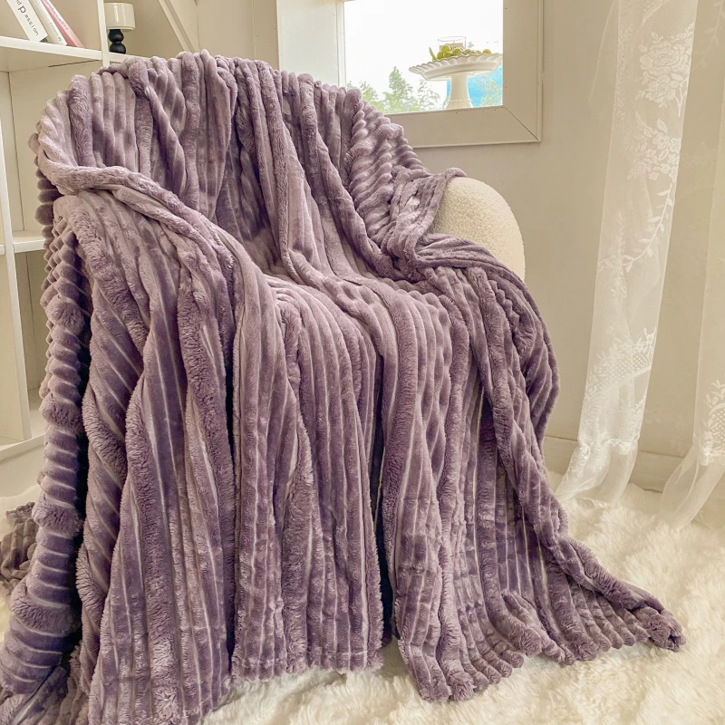 Bonenjoy Plush Blanket Solid Color Bedspread Skin-friendly Blankets Plaid Travel Shawl Nap Blankets Home Bedsheet Plaids  담요