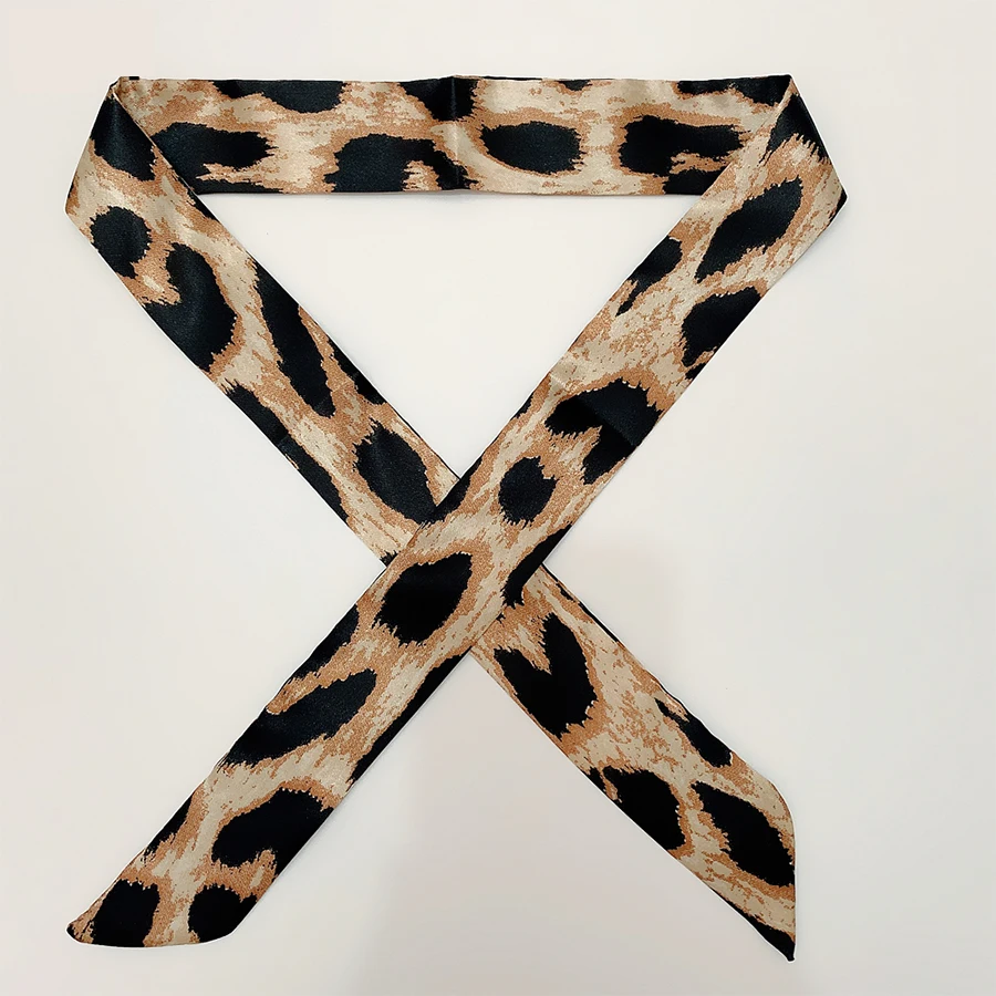 Bufanda de seda ajustada para mujer de 4cm x 90cm, cinta de seda con tira para el pelo largo, pañuelos para el cuello pequeños, cinta con asa para bolso, pañuelo, corbata para mujer