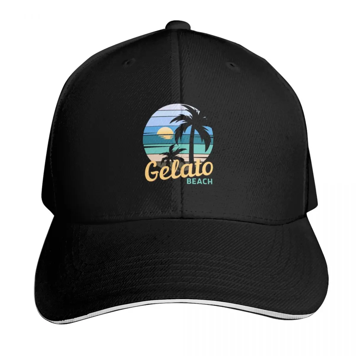 Gelato Beach - Casquette de baseball rétro Sunset, modèle Six Panel, structure rigide, protection solaire UPF 50+, dos en maille respirante