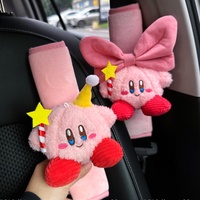 Kirby Car Seat Belt Cover Anime Plush Shoulder Cushion Protector Kids Adults Universal Seat Belt Cover Car Interior Accessories